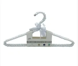 זוג קולבים בצבע לבן פנינה מעוצבים לכלה 40 ס"מ