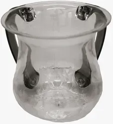 נטלה אקריליק פלסטיק קשיח מעוצבת שקופה עם ידיות בצבע שחור