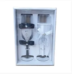 זוג כוסות שמפניה זכוכית דגם 1