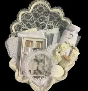 סלסלת צדפה יוקרתית מהודרת בינונית לכלה