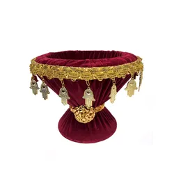 גביע פלסטיק חינה מצופה בד -בורדו