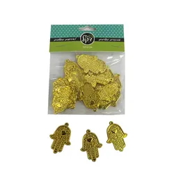 חבילת 24 חמסות קטנות מפלסטיק - זהב