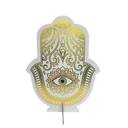 מרכז שולחן בצורת חמסה - זהב מטאלי - 32 ס"מ