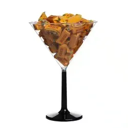 גביע מרטיני פלסטיק קוטר 17.5/25 ס"מ רגל שחורה