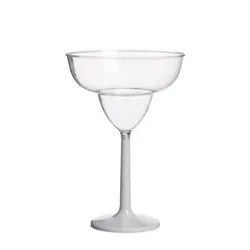גביע מרגריטה פלסטיק קוטר 16.5/24.5 ס"מ רגל לבנה