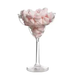 גביע מרגריטה פלסטיק קוטר 16.5/24.5 ס"מ רגל שקופה