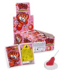 לקקן רגל בטעם דובדבן - 40 יחידות בקופסא. 21 גרם ביחידה כ- 1.38 ליחידה.